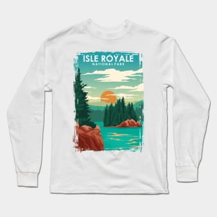 Isle Royale National Park Travel Poster Long Sleeve T-Shirt